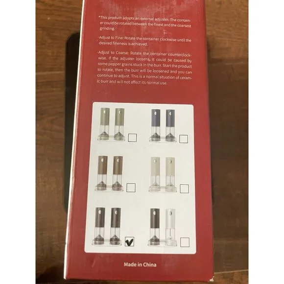 Electric Salt & Pepper Grinder Set Rechargeable Salt and Pepper Mills W 6 Level - Picture 10 of 10